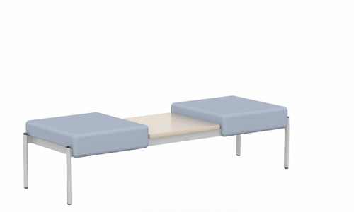 Global Total Office Global Care Belong Collection Backless 2 Person Vinyl Guest Bench with Laminate Connecting Table GC4256 