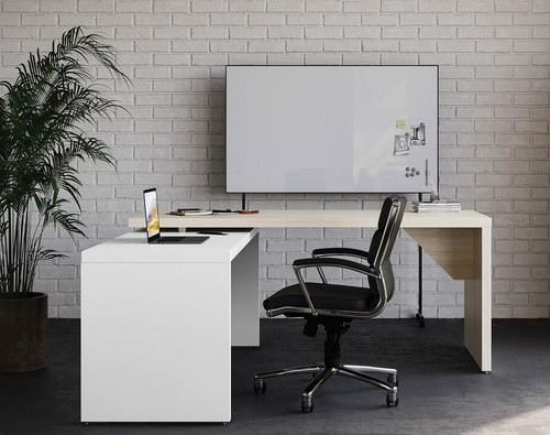  Office Source Lucca Contemporary 2-Tone L-Shaped Desk OSXD2001 