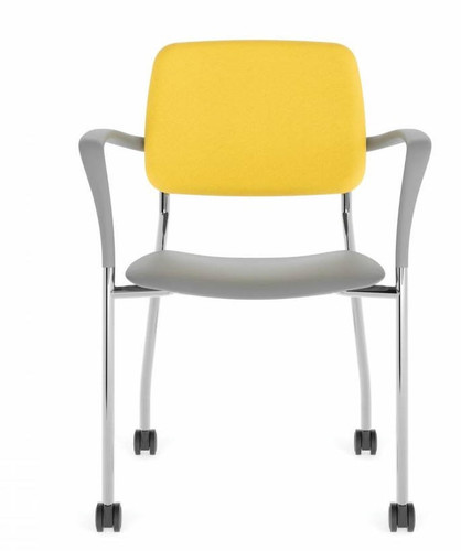 Global Total Office Global Care Willow Polypropylene Seat Training Room Chair with Upholstered Back W5AUPC (2 Pack!) 