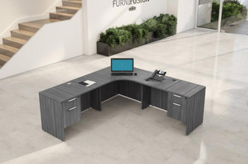  Office Source OS Laminate 72" x 72" L-Shaped Desk with Storage Modules OSTYP318 