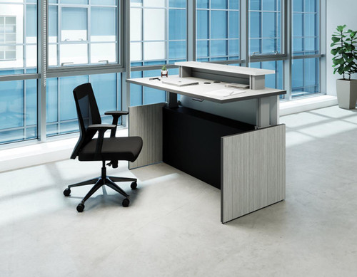 Right Angle Products Right Angle Presidente Sit Stand Height Adjustable Reception Desk (3 Sizes!) 