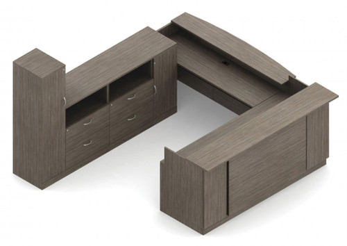 Global Total Office Global Zira Series Large Modern U-Shaped Reception Desk ZRA523R