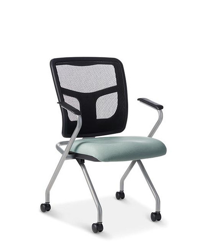  OM Seating Yes Series Flip Seat Mesh Back Nesting Chair with Arms YS70N 