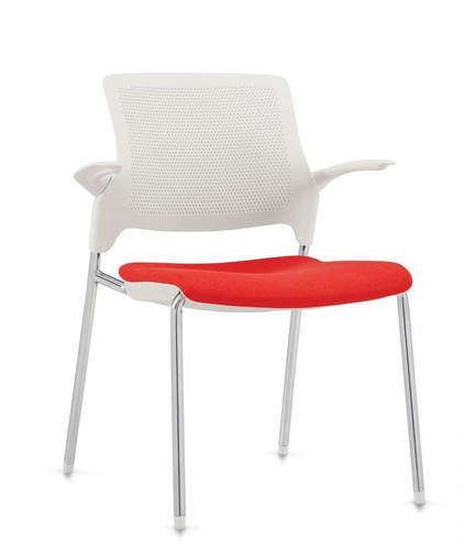 Global Total Office Global Stream Stackable Polypropylene Armchair with Upholstered Seat 2075APU