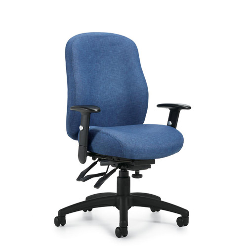 Offices To Go Upholstered Multi-Function Task Chair with Arms OTG11710 (Fabric & Vinyl Options!)