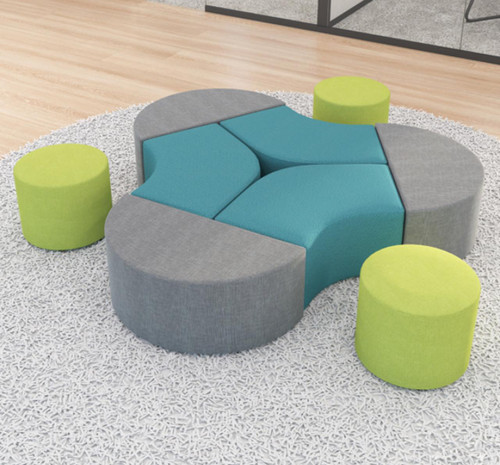 Offices To Go Modular 9 Piece Collaborative Lounge Seating Configuration (Fabric & Vinyl Options!)   Offices To Go Modular 9 Piece Collaborative Lounge Seating Configuration (Fabric & Vinyl Options!)