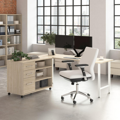  Bush Business Furniture Hustle 72W x 24D Computer Desk and Storage Cabinet with Drawers and Shelves 