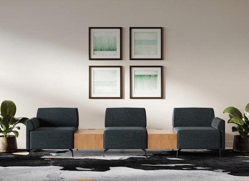  Office Source Saxon Modular Chairs with Connecting Tables Configuration OSTYP366 