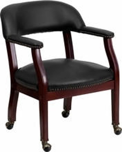  Flash Furniture Black Vinyl Luxurious Conference Chair with Casters 