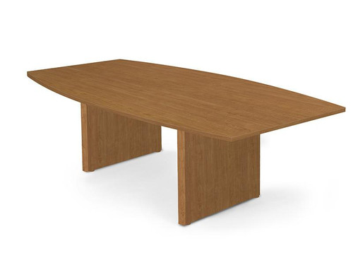 SurfaceWorks Panel Base 48"D x 96"W Boat Shaped Laminate Conference Table   SurfaceWorks Panel Base 48"D x 96"W Boat Shaped Laminate Conference Table