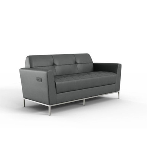  Office Source Parker Tufted PU Leather Sofa with Power Inputs OSRL3028 