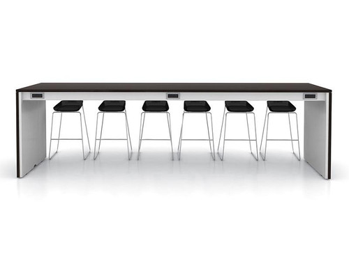  SurfaceWorks Rapport 42"D x 144"W x 36"H Counter Height Dual Sided Power Island Table 