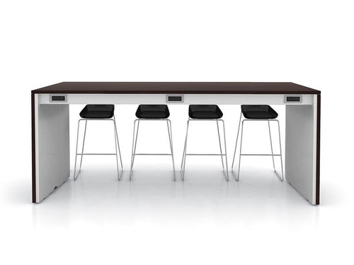  SurfaceWorks Rapport 42"D x 120"W x 36"H Counter Height Dual Sided Power Island Table 