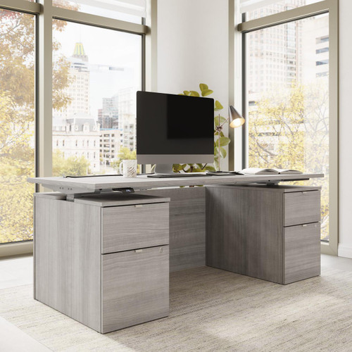 Bush Business Furniture Stratus 72W x 30D Electric Standing Desk with Drawers and Modesty Panel Bush Business Furniture Stratus 72W x 30D Electric Standing Desk with Drawers and Modesty Panel