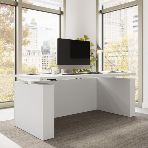 Bush Business Furniture Stratus 72W x 30D Electric Height Adjustable Standing Desk with Modesty Panel   Bush Business Furniture Stratus 72W x 30D Electric Height Adjustable Standing Desk with Modesty Panel