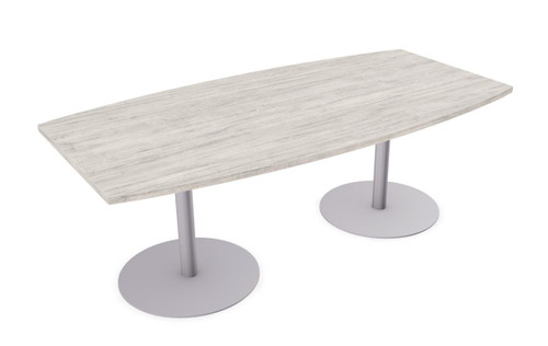  Special-T Sienna Boat Shaped Laminate Top Conference Table with Metal Disc Bases (Available with Power!) 