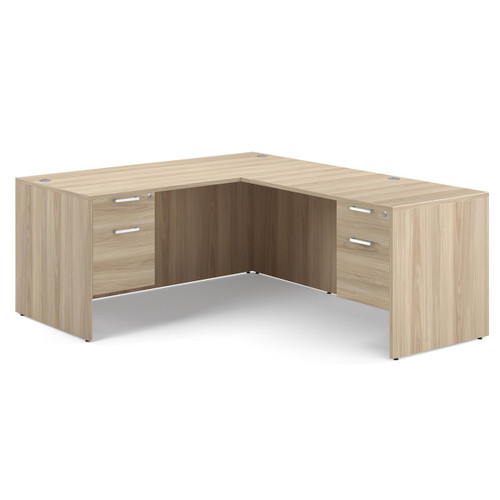  Office Source OS Laminate L Shaped Desk with Suspended Pedestals DBLHLOS102 