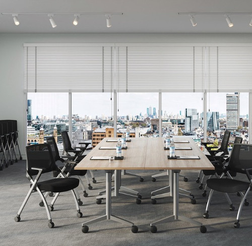 4 Piece Modular Flip Top Training Room Table Package - Office Source OS Laminate Collection