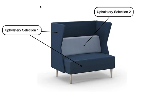 HPFI Furniture HPFI Eve Harbor Two-Tone Love Seat with Privacy Panels 5818 