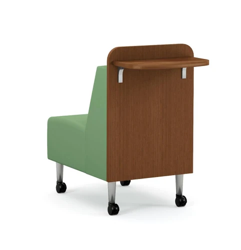 HPFI Furniture HPFI Eve Lounge Collection Mobile Teaming Chair with Laminate Back Panel and Fold Down Shelf 5825 