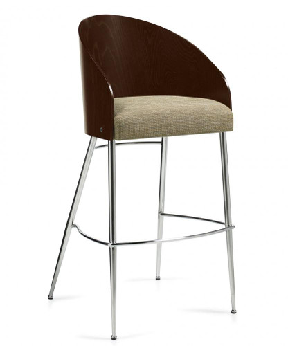 Global Total Office Global Marche Curved Wood Back Bar Stool 8624S