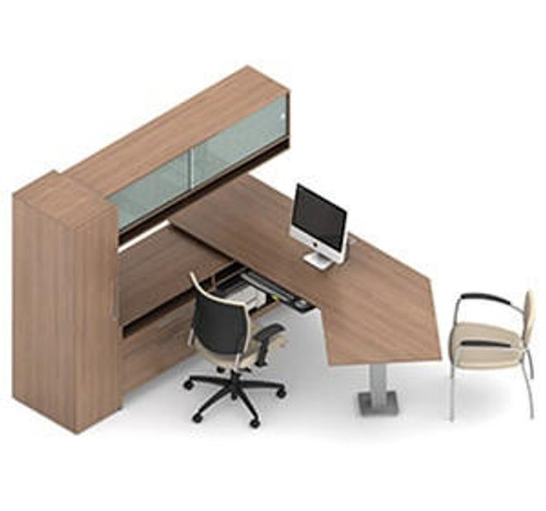 Global Total Office Global Princeton Modern Wall Desk Layout A1R 