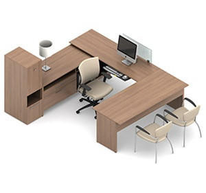 Global Total Office Global Princeton U Shaped Modular Desk Layout A3L