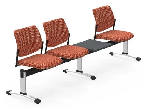 Global Total Office Global Sidero 3 Person Beam Chair with Accent Table SID503
