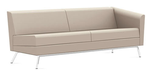 Global Total Office Global Wind Linear Series 3363LLM Left Arm Leather Sofa