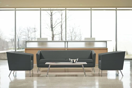 Global Total Office Global Wind Series 3 Piece Vinyl Lounge Furniture Set