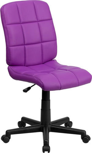  Flash Furniture Purple Vinyl Computer Chair with Quilted Back Design 