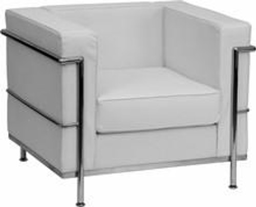  Flash Furniture Regal Series White Leather Contemporary Lounge Chair 