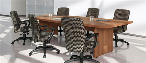 Global Total Office Global 10' Boat Shaped Laminate Conference Table with Modern Style 