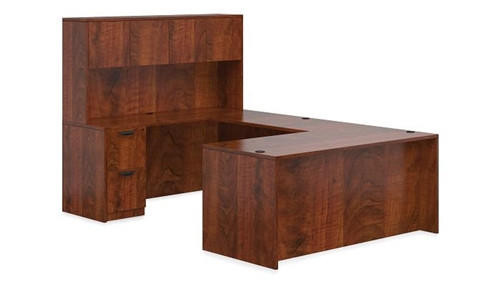  Offices To Go 6 Piece Dark Cherry U Desk Layout SL-15-ADC 