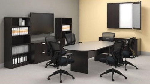  Offices To Go 95" American Espresso Racetrack Conference Table 