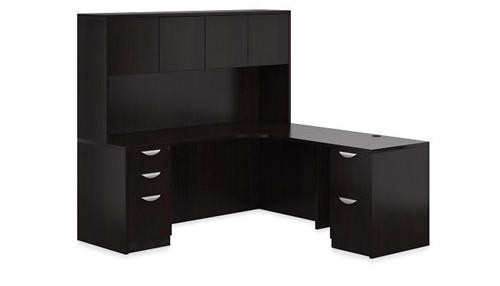 Offices To Go Espresso Corner Desk with Credenza SL-25-AEL