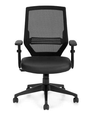  Offices To Go Modern Mesh Back Chair with Luxhide Seat 12112B 