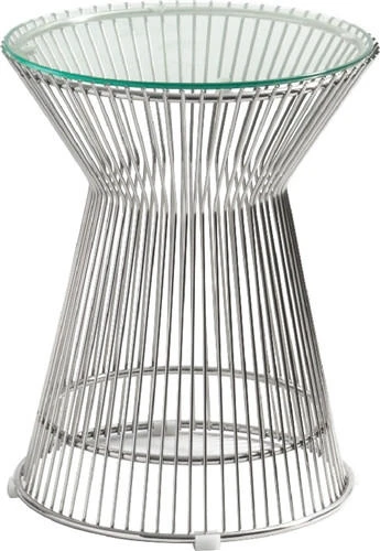 Woodstock Marketing Santana Contemporary Glass End Table with Round Top by Woodstock