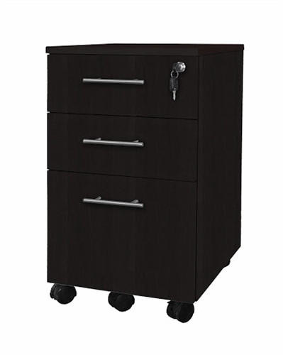 Mayline Group Mayline Medina Series Mocha Finished Box Box File Pedestal On Wheels