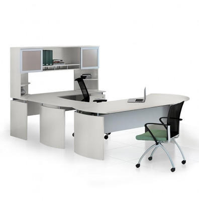 Mayline Group Mayline Medina Textured Sea Salt Executive U Desk with Right Hand Return