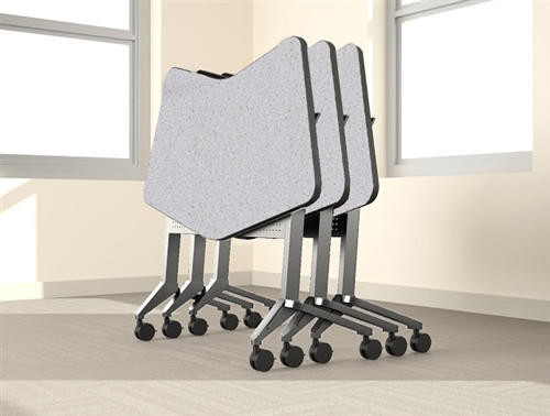 Mayline Group Mayline Model LT24 Flip-N-Go Transitional Table with Silver Base
