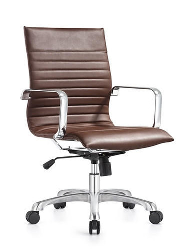 Woodstock Marketing Woodstock Janis Euro Style Brown Leather Ribbed Back Office Chair 
