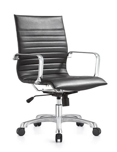 Woodstock Marketing Woodstock Janis Mid Back Black Leather Office Chair
