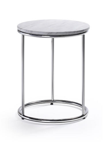  Woodstock Marketing Harden White Marble Top End Table 