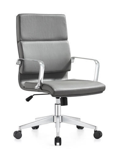 Woodstock Marketing Jimi Gray Leather Mid Back Chair
