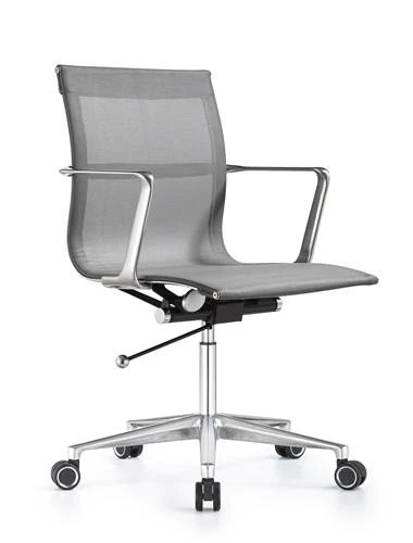 Woodstock Marketing Joan Sleek Gray Mesh Mid Back Conference Chair