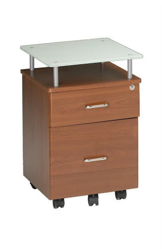 Mayline Group Mayline Vision Series Cherry Desk Pedestal with Glass Top 973