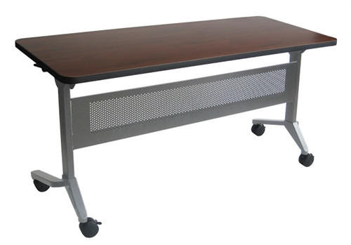 Mayline Group Mayline Model LF2460 Flip-N-Go 60" x 24" Training Room Nesting Table with Silver Base (2 Finish Options Available!)
