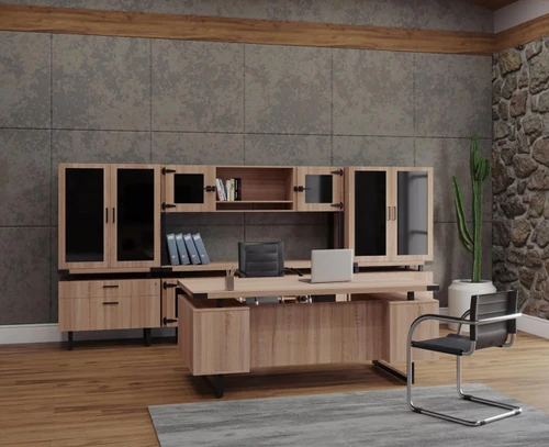 Safco Products Safco Mirella Collection Executive Desk Configuration