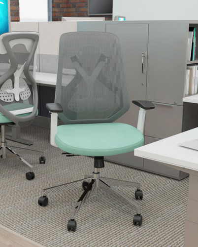 Wyatt Roswell Modern Grey Mesh Ergonomic Task Chair